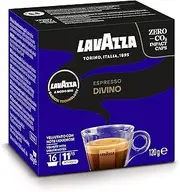 [Lavazza] A Modo Mio Espresso Divino, 16 Coffee Pods, with Aromatic Notes of Cocoa and Exotic Fruit, Arabica and Robusta, Intensity 11, Dark Roasting, Persistent Taste, 1 Packs of 16 Pods