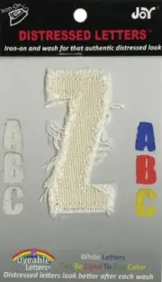 JOY LETTER SHOP 2.5-inch WHITE Distressed Iron On Letter - Z
