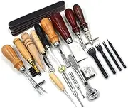 Leather Groover Tool Leather Tools Kit Leather Stamping Tools Set Leather Craft Tools Holder Leather Working Tools 28 Pcs Leather Craft Tools
