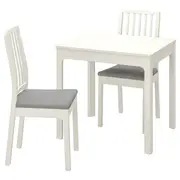 EKEDALEN / EKEDALEN table and 2 chairs, white/Orrsta light grey, 80/120 cm