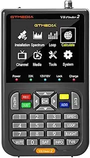 V8 Finder 2 TV Signal Finder Meter DVB-S/S2/S2X Signal Receiver 3.5-inch LCD Dispaly H.264 Auto Calculate Angle 4000mAh Battery ALKOY