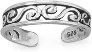 [JewelryWeb] 925 Sterling Silver Swirly Twirly toe ring Oxidized 16.6mm X 4.6mm