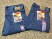 NWT Lot of 2 Wrangler Men's HERO Stretch Jeans 42 x 32 Flex-Fit Regular Fit NEW