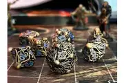 Dudley's Armoury - Kraken Blue Hollow Metal Dice Set