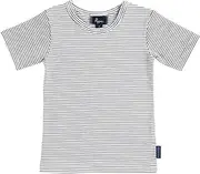 Pappe Baby Short Sleeve, Black/White Stripe, 1-2 Years