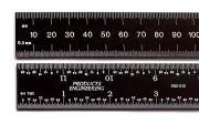 USA PEC Machinist Ruler Scale 6" 150 mm SAE/Metric E/M Rigid Black Chrome