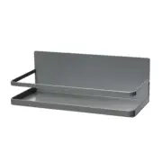 1-Shelf Grey Wall Mount Magnetic Spice Rack Organizer