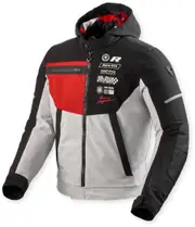 Revit Haste H2O waterproof Motorcycle Textile Jacket, black-red, Size 2XL for Men Black Red