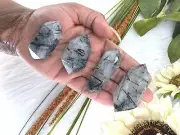 Tourmaline quartz double terminated point - tourmalinated quartz dt - premium