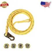 Abrasion Resistant 50-Foot Yellow 5/8 Inch Poly Rope with Swivel Snap Hook
