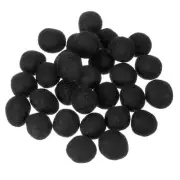 30 Pcs Wool Felt Balls Beads, 0.8 Inch Handmade Felt Pom Poms, Black