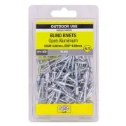 Otter 4.8 x 4.8mm Open Aluminium Blind Rivets - 100 Pack, General Purpose