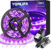 20FT Black Light Strip, 360 Lamp Beads, Flexible LED Blacklight Kit, 12V Blac...