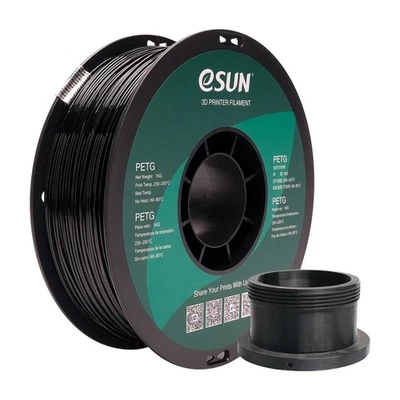 eSUN 3D 1.75mm PETG Black Filament 1kg (2.2lb), PETG 3D Printer Filament, Dim...