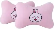 2Pcs Car Headrest Pillow, Cartoon Car Neck Pillow, Comfortable Soft Car Seat Pillow, Head Rest Cushion, Universal Headrest Pillow for Travelling and Home, PP Cotton, Pink, Universal