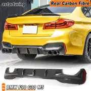 Fit For BMW F90 G30 M5 2017-2021 Real Carbon Rear Bumper Diffuser Spoiler Lip