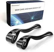 Derma Roller for Beard Hair Skin Face, 2Pack (0.5mm+1.0mm) 540 Titanium microneedle - Self Care Gifts for Men and Women Facial Skin Care Tools
