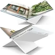 Baseline IGR Large White Acrylic Book Stand, 12.5" x 9.5" x 5.5”, Acrylic Book Holder, Open Bookstand for Display and Reading Cookbooks, Art Books, Bibles, Magazines - Home and Office