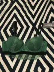 EMERSON WIDE ELASTIC BALCONETTE BRA BNWOT SZ 12 B GREEN COLOR (ACC639