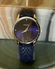 NEW Strada Timepiece, Quartz Mvmt, Crystal Accents, Stainless Steel, Navy Blue