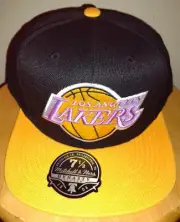 Bronny James LA Kobe Bryant Dynesty Mitchell & Ness Wool Hat 2 Tone Men's 7 1/2