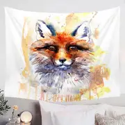 Watercolor Art Painting Fox Tapestry
