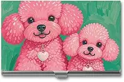 [RKJVB] Business Card Holder Poodles Dogs Slim Business Card Case Professional Name Card Holders Purse Name Card Organizer Minimalist Pocket Card Cases for Men Women, Poodles Dogs, 3.7 x 2.2 x 0.3