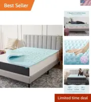 Cooling Twin Memory Foam Topper – Plush 2-Inch Gel-Infused for Pressure Relief