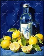 TAOPAOLAB Citrus Bottle Display Paint by Numbers Kit for Adults - DIY Lemon and Glass Bottle Still Life Painting on Canvas 16x20In, Acrylic Paint Set for Beginners, Art for Home Decoration or Gifts