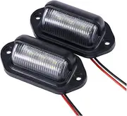 ELAYARD 2PCS LED License Plate Light Car Tag Lights for Vehicles Bright Courtesy Door Step Lamp for Trucks Trailers Rvs Black