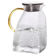 Cold Water Bottle Drinking Pitcher with Lid Glass Fruit Juice Pot