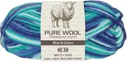 Yatsal Premium 3-Ply Pure Wool Yarn 50 g, Blue/Green