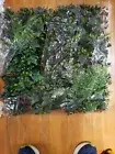 3x 20" Artificial Leaf Mat 2x 24" flower 3D Mixed Wall Hedge Decor