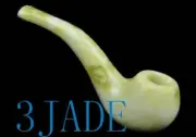 Hand Carved Natural Serpentine Stone Tobacco Pipe Lantian Jade