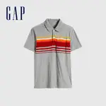 GAP 男童裝 舒適透氣印花短袖POLO衫-灰色(586419)