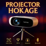 TOPTRO Mini Projector 16000L 1080P WiFi BT Auto Keystone Home Theater