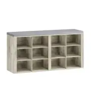 Shoe Bench with Cushion, Entryway Storage Bench 11.8"D x 40.9"W x 19.3"H Greige
