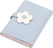[SOESFOUFU] Stylish PU Leather Small Flower Wallet Folded Card Holder Coin Purse for Women Lightweight Durable Design for Organizing Cards Cash Present Choice