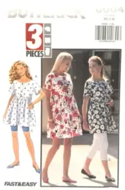 Rare Butterick Pattern #6004 - Dress, Top, Leggings - (Sizes XS, S & M)