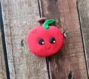 Cherry Bow Center Polymer Clay Flatback Charm Barrette Charm