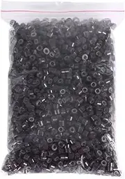 Silicone Micro Link Rings, 4MM Lined Beads for Hair for Hair Extension 12 Types (2000PCS- Brown)