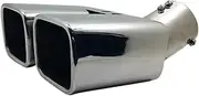 Stainless Steel Exhaust tip Decorative Muffler Tips Compatible For Toyota Alphard And Vellfire Dual Exhaust tips Modification(A2 Silver)