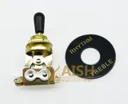 Guitar 3 Way Toggle Switch Gold with Black Tip and Plate for Epiphone LP SG