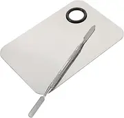 TOVINANNA Stainless Steel Makeup Blending Palette with Spatula Cosmetic Tool for Custom Mixing Foundation Lipstick Eyeshadow Blush Colors