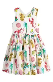 Mini Boden Kids' Harper Crossback Cotton Sundress in Multi Tropical at Nordstrom, Size 3-4Y