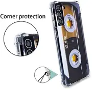 Case for Galaxy S21 Plus with Reinforced Corners TPU Soft Bumper Retro Cassette