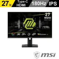 在飛比找momo購物網優惠-【MSI 微星】MAG 274QRF QD E2 27型 I