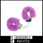 OUCH! Classic Fluffy Cuffs 24.2 cm x 0.5 cm Iron Metal 5cm Inner - purple