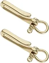 OTOTEC 2pcs Keychain Hooks Brass U Shaped Hook Keychain Brass Vachette Clasp Key Chain Belt Hook Buckle for Pocket Wallet Chain Purse DIY Creations Accessory