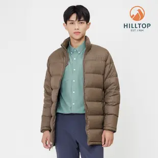 【Hilltop 山頂鳥】GORE-TEX 二合一防水透氣保暖蓄熱羽絨防潑可拆帽長版大衣外套 男款 灰卡